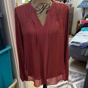 Simply Vera Vera Wang Red Relaxed Pleated Blouse